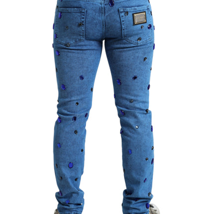 Jeans del flaco de cristal