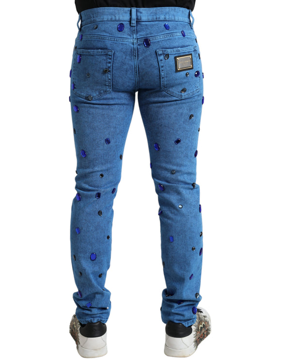 Jeans del flaco de cristal