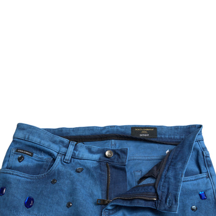 Jeans del flaco de cristal