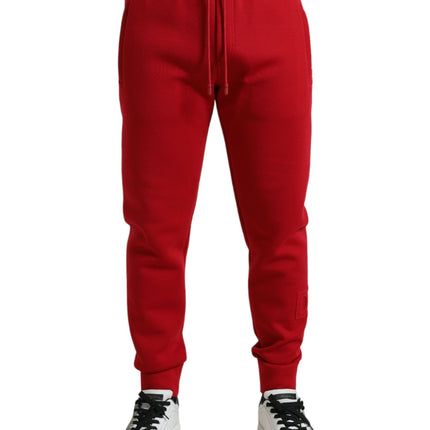 Pantalones de joggadores de mezcla de algodón rojo chisporroteante