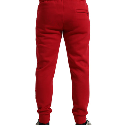 Pantalones de joggadores de mezcla de algodón rojo chisporroteante