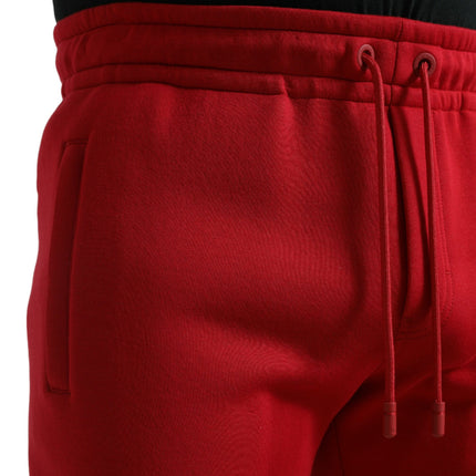 Pantalones de joggadores de mezcla de algodón rojo chisporroteante