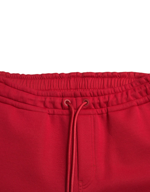 Pantalones de joggadores de mezcla de algodón rojo chisporroteante