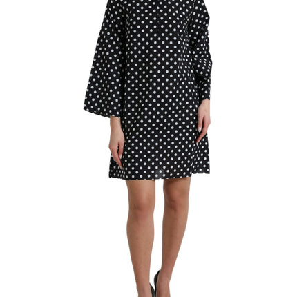 Elegante Polka Dot Shift Mini Dress