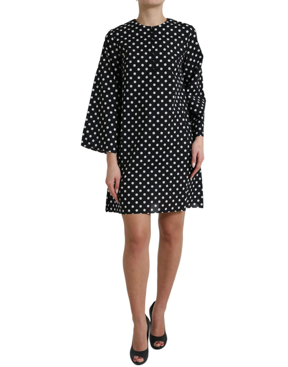 Elegante Polka Dot Shift Mini Dress