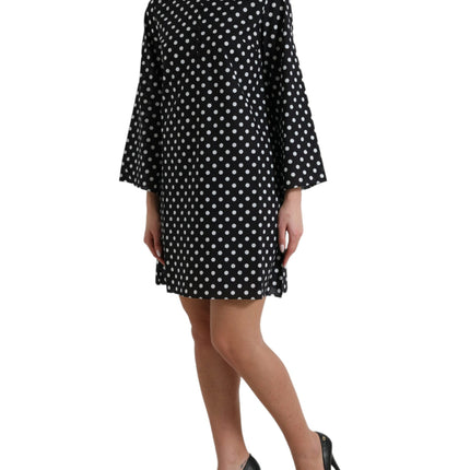 Elegante Polka Dot Shift Mini Dress