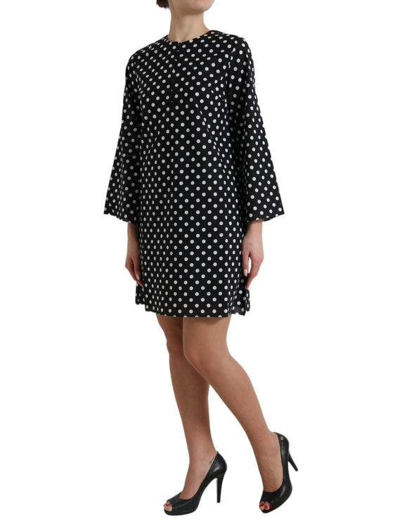 Elegante Polka Dot Shift Mini Dress