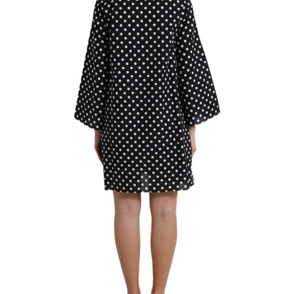 Elegante Polka Dot Shift Mini Dress