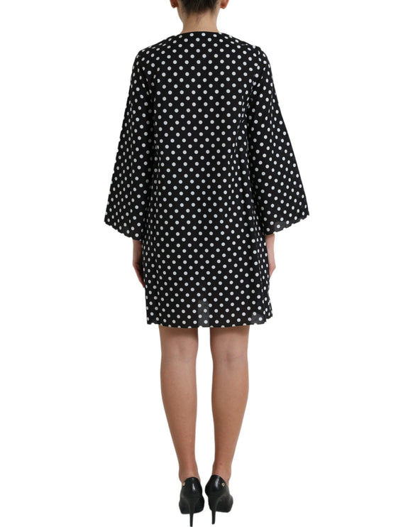 Elegante Polka Dot Shift Mini Dress