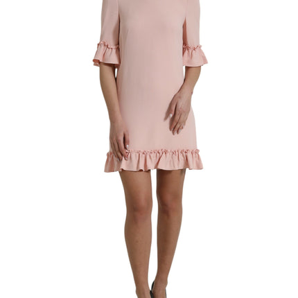 Elegant Light Pink A-Line Shift Mini Dress