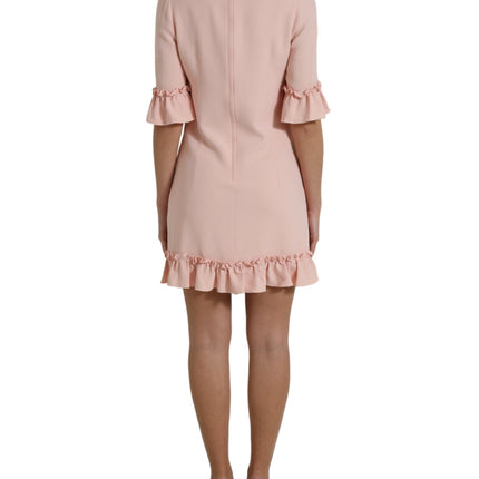 Elegant Light Pink A-Line Shift Mini Dress