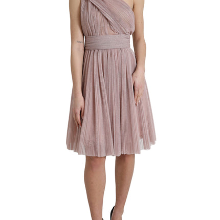 Robe de tulle rose asymétrique élégante