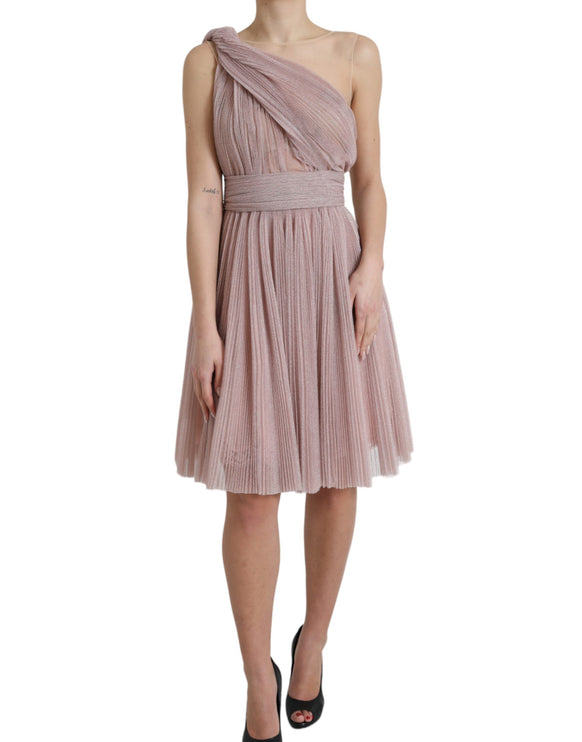 Robe de tulle rose asymétrique élégante