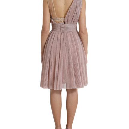 Robe de tulle rose asymétrique élégante