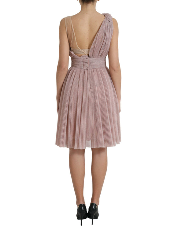 Robe de tulle rose asymétrique élégante