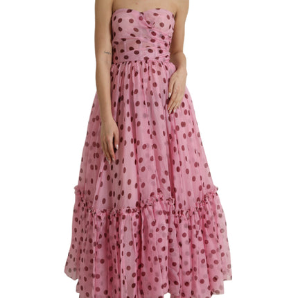 Robe en soie sans bretelles chic en rose