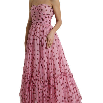 Robe en soie sans bretelles chic en rose