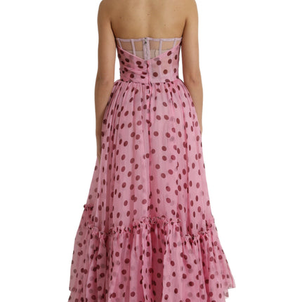 Robe en soie sans bretelles chic en rose