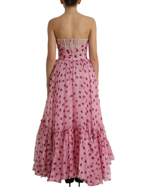 Robe en soie sans bretelles chic en rose