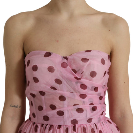 Robe en soie sans bretelles chic en rose