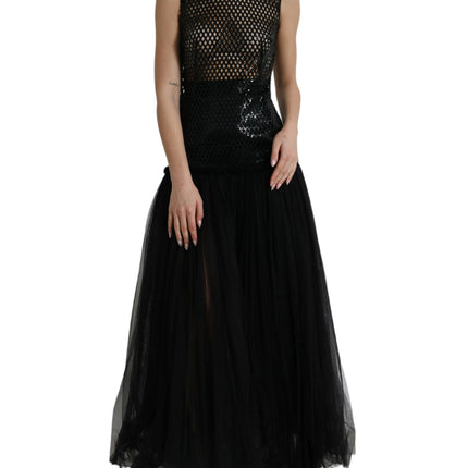 Robe de soirée élégante à paillettes noires