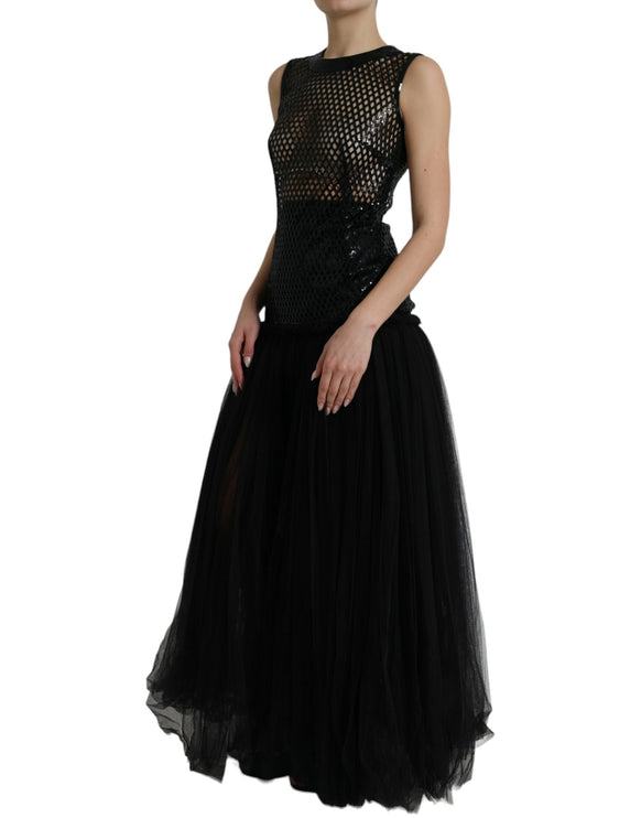 Robe de soirée élégante à paillettes noires