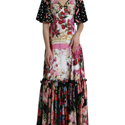 Robe maxi élégante en soie florale