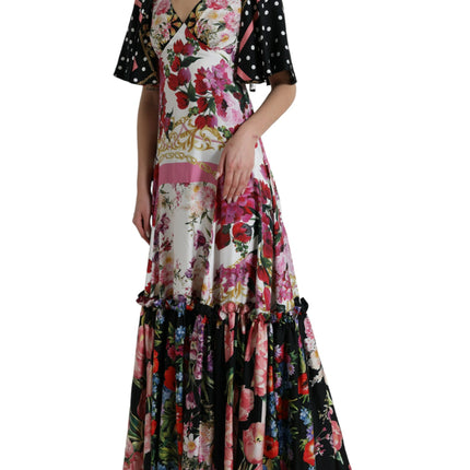 Robe maxi élégante en soie florale