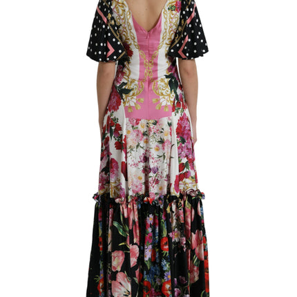 Robe maxi élégante en soie florale