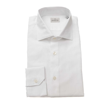 Elegant wit katoen Frans kraag shirt