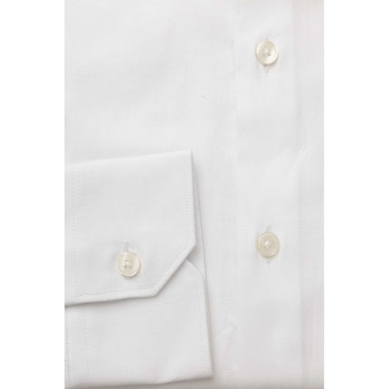 Elegante camisa de cuello francés de algodón blanco