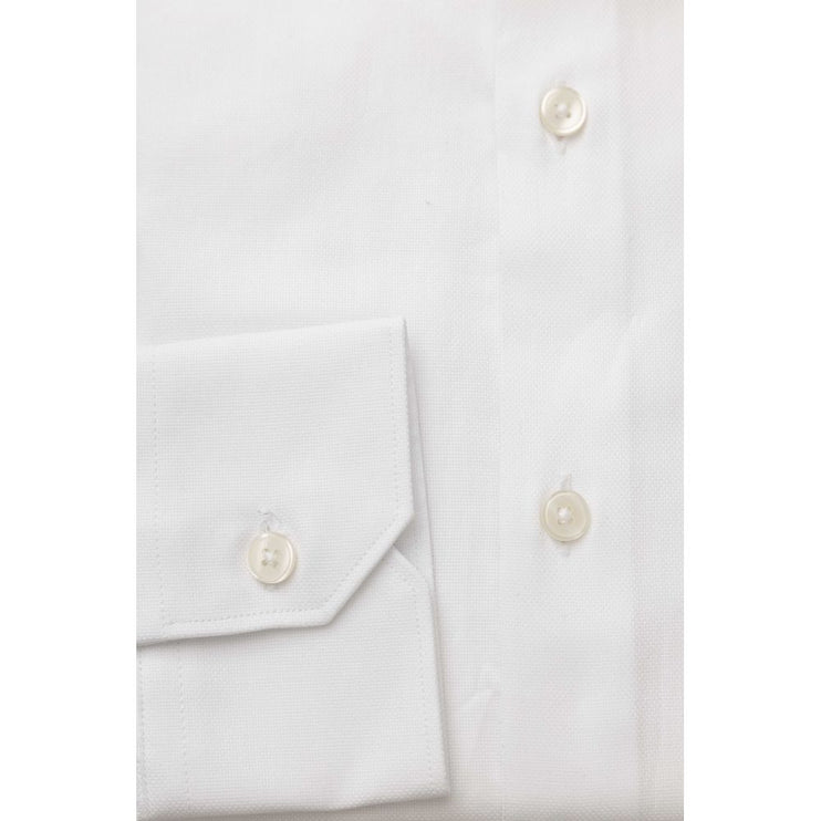 Elegante camisa de cuello francés de algodón blanco