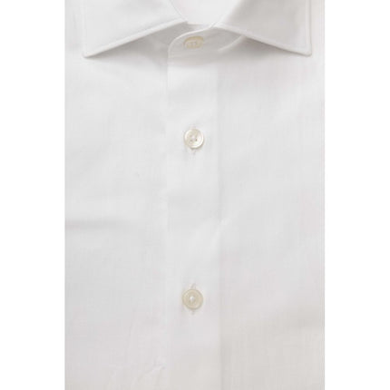 Elegant wit katoen Frans kraag shirt