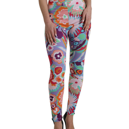 Incantevoli leggings a vita alta stampati con stampa floreale