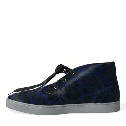 Zapatillas de zapatillas con estampado de leopardo azul elegante