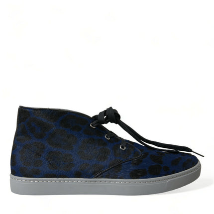 Zapatillas de zapatillas con estampado de leopardo azul elegante