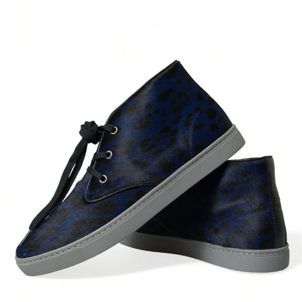 Zapatillas de zapatillas con estampado de leopardo azul elegante