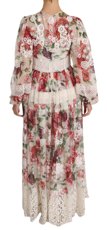 Robe maxi florale élégante avec doublure en soie