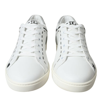 Elegantes zapatillas de cuero de piel de pantorrilla blanca