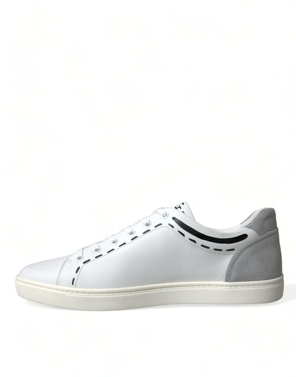 Elegantes zapatillas de cuero de piel de pantorrilla blanca