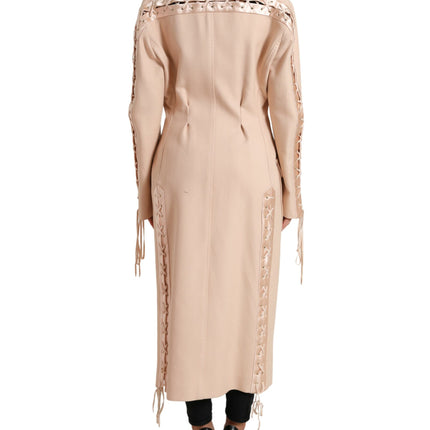 Elegant Beige Single-Breasted Trench Coat