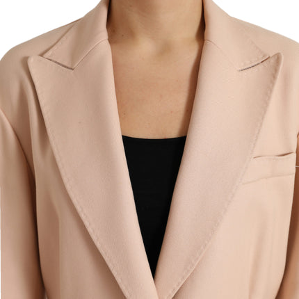 Elegant Beige Single-Breasted Trench Coat