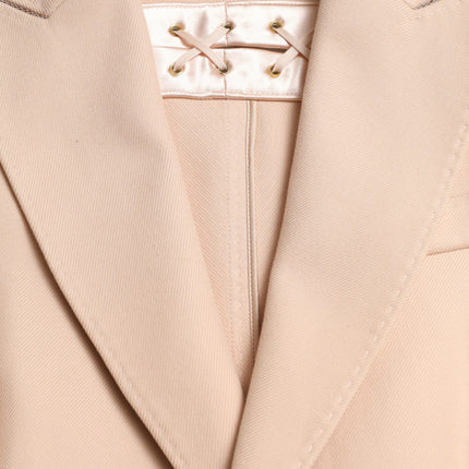 Elegant Beige Single-Breasted Trench Coat