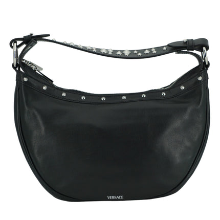 Elegante Zwart Leren Hobo Schoudertas