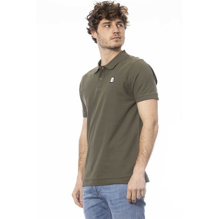 Polo en coton vert chic avec logo coffre