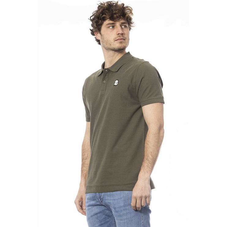 Polo en coton vert chic avec logo coffre