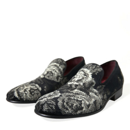 Elegante bloemen fluwelen loafers