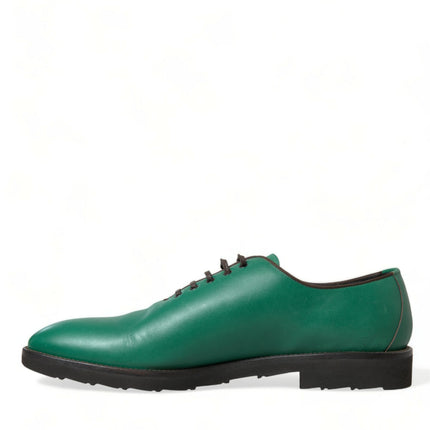 Elegantes zapatos de vestir de oxford de cuero verde