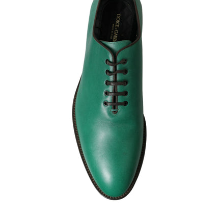 Elegantes zapatos de vestir de oxford de cuero verde