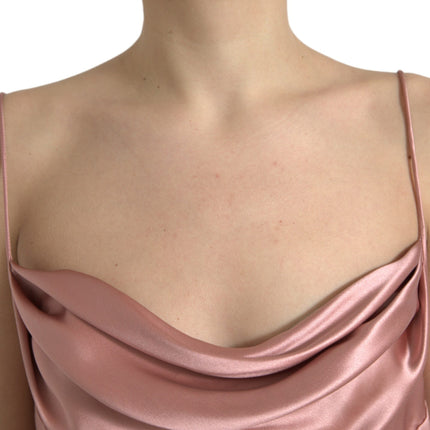 Robe à soie longue élégante en rose